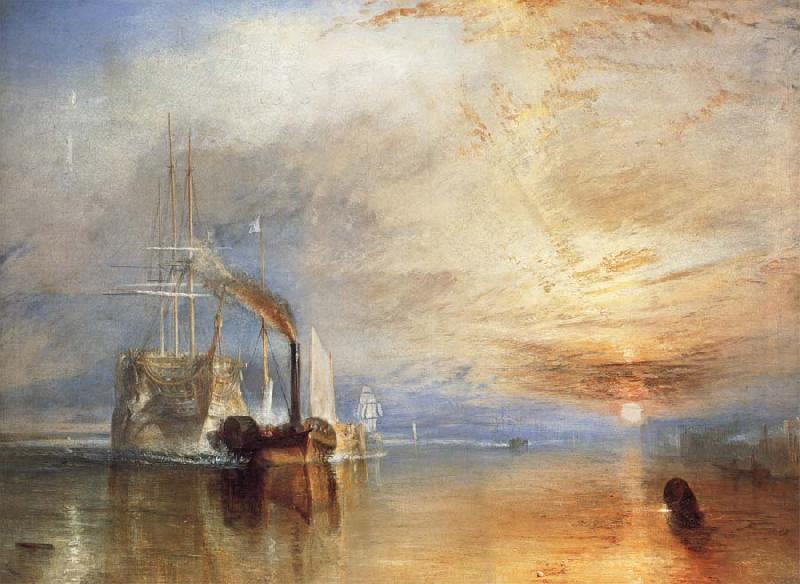 Joseph Mallord William Turner The Fighting Temeraire Tugged to Her Last Berth to be Broken Up oil painting image